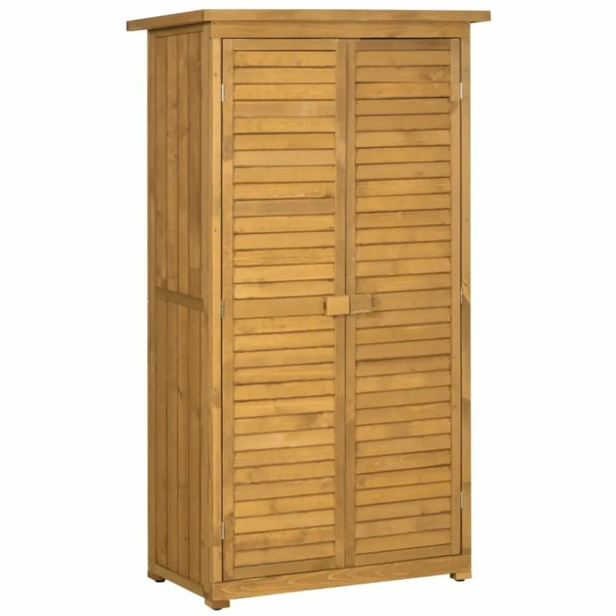 Garden Wood Storage Shed Fir Wood Shutter Tool Cab - Image 1