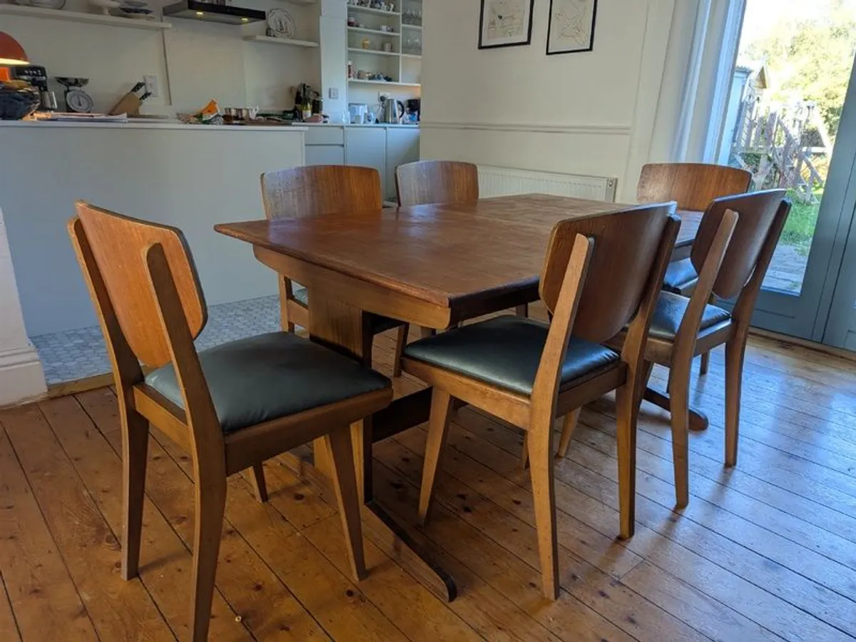 Set Of Six Mid Century Teak Dining Chairs - Image 2