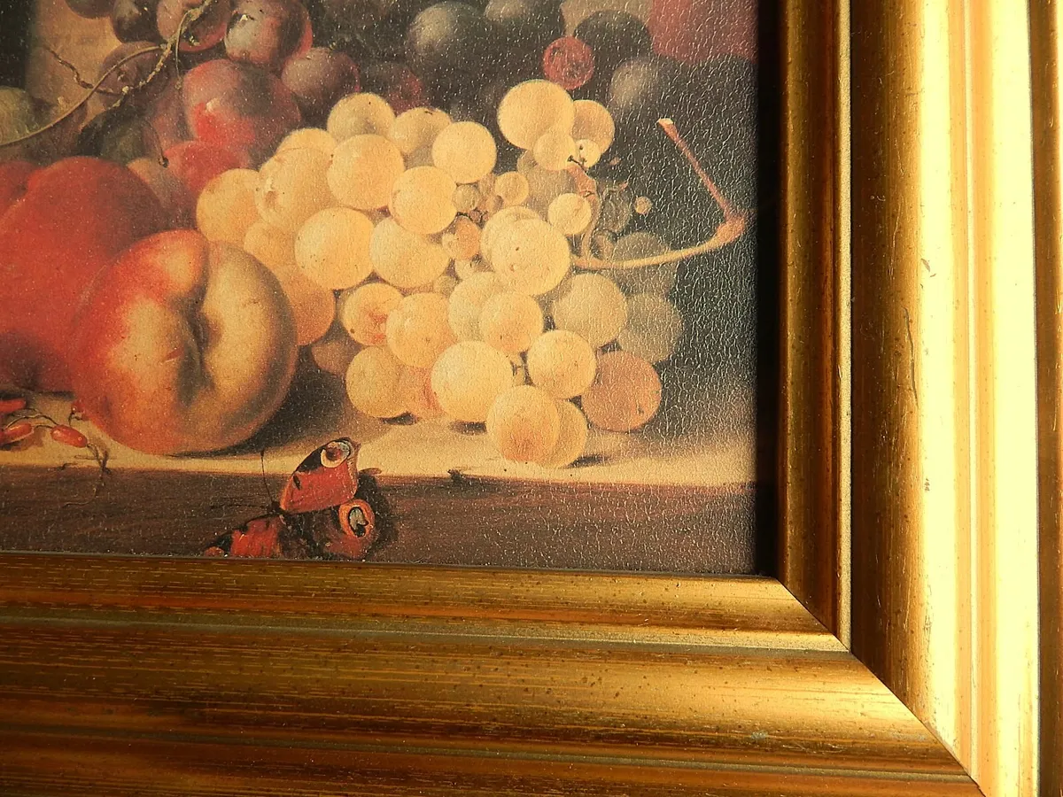 Still Life Print on Board in Ornate Wood Frame - Image 2