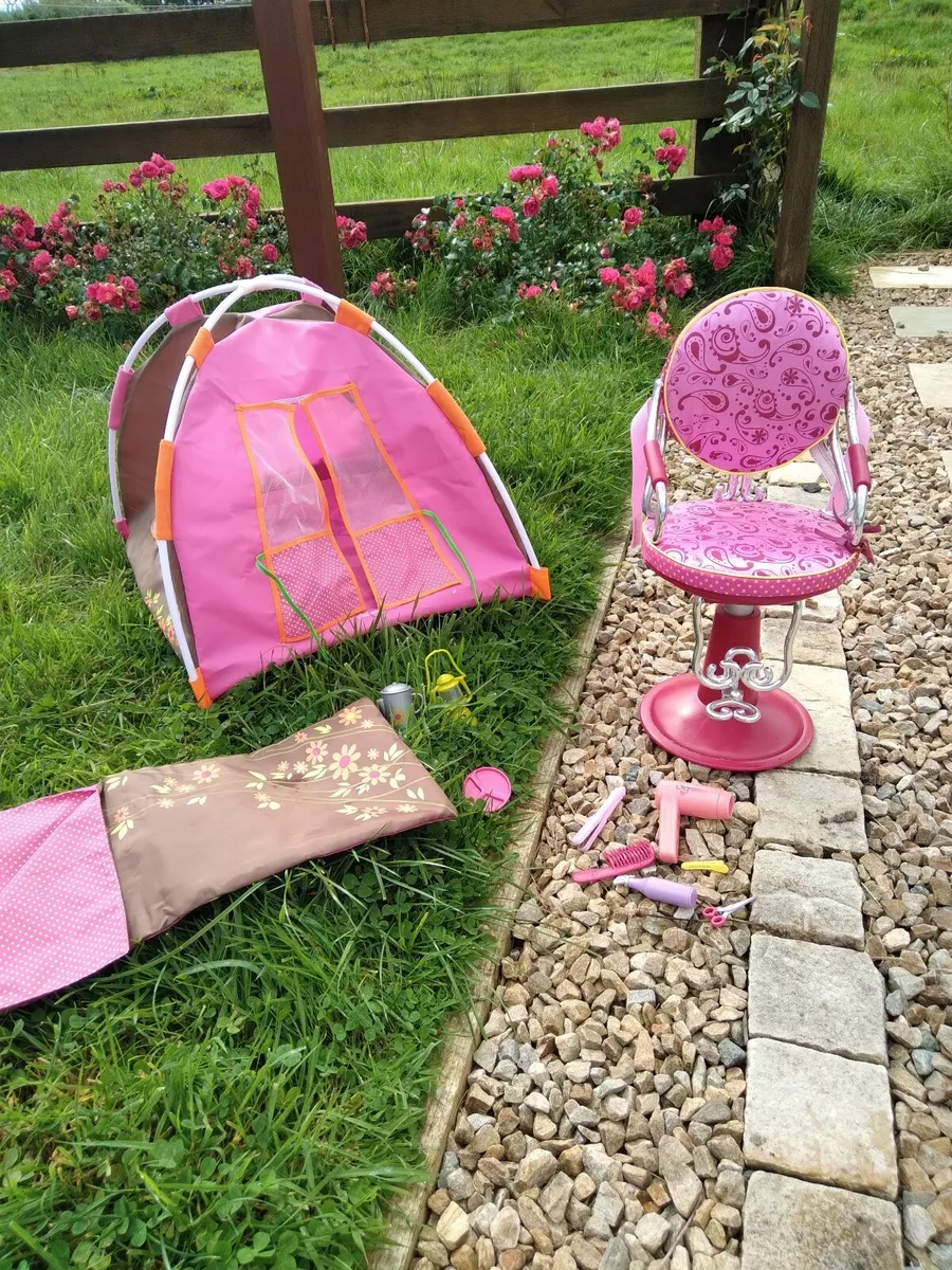 Our Generation camping set + styling chair - Image 1