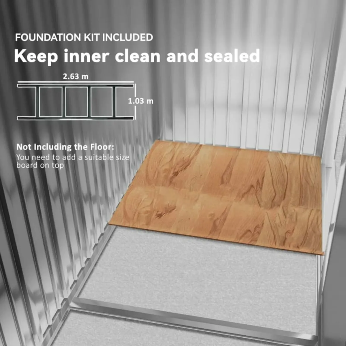 9 x 6FT Outdoor Garden Roofed Metal Storage Shed T - Image 4