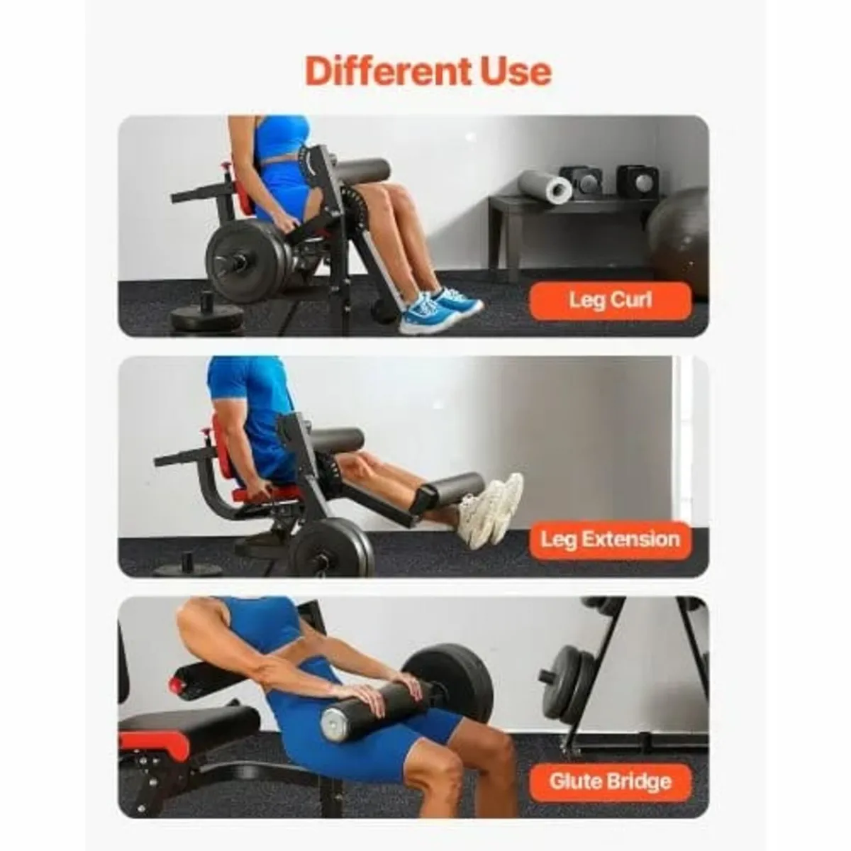 Leg Extension and Curl Machine, 700 lbs Capacity L - Image 4