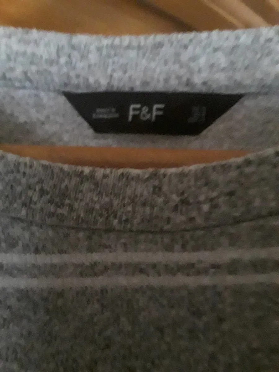 Cream grey striped long jumper good condition - Image 2