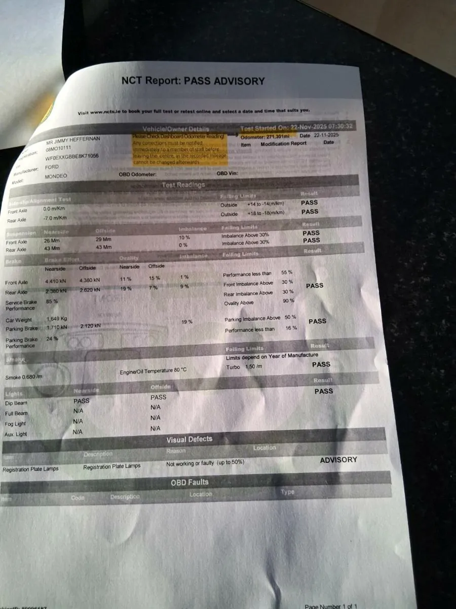 ford mondeo NEW NCT - Image 2