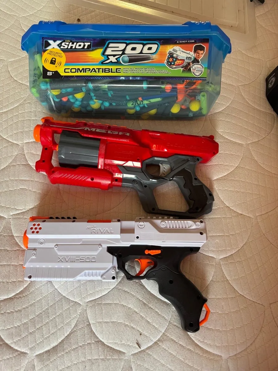 Nerf guns and bullets and balls
