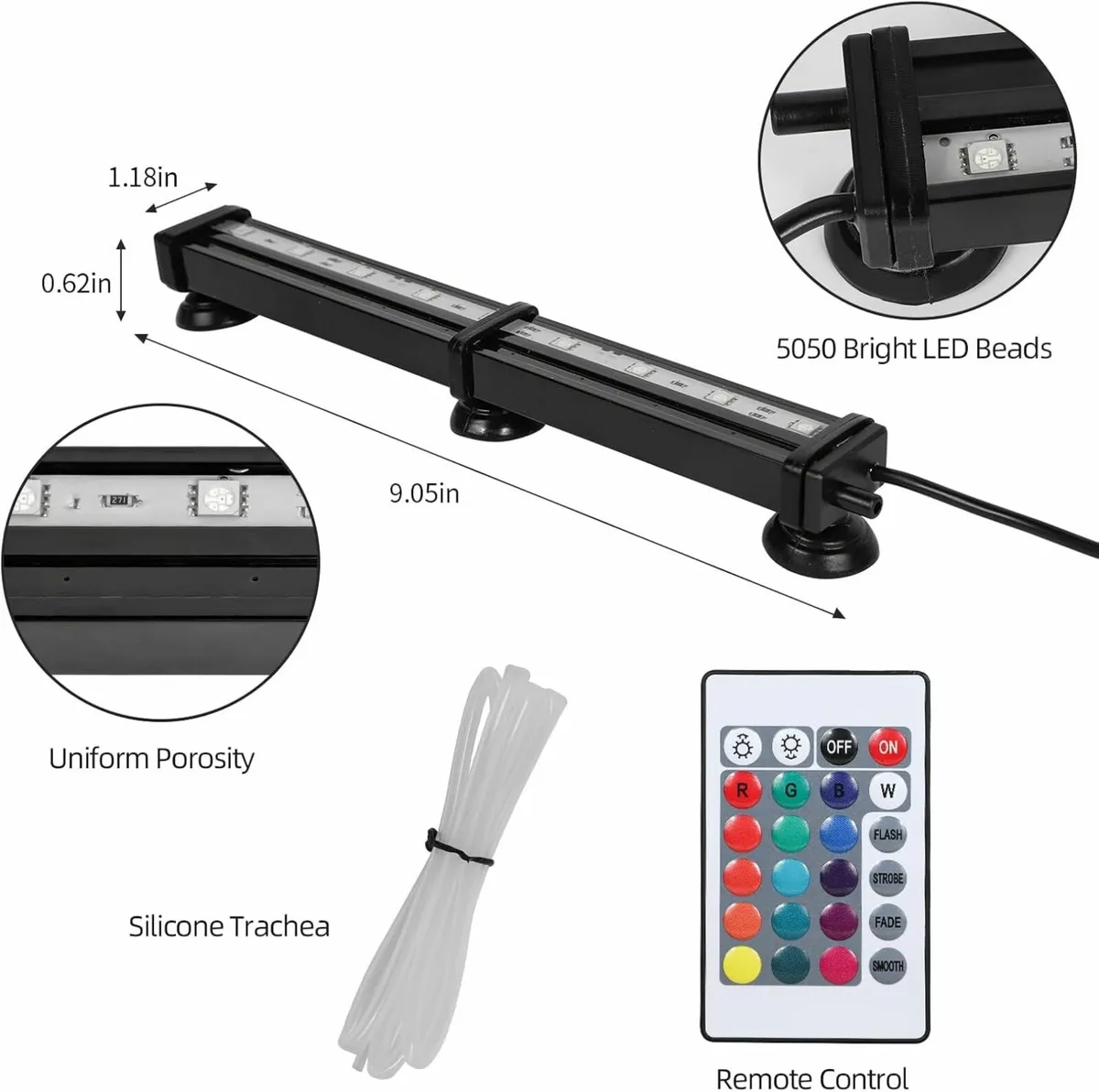 Fish Tank Light Waterproof Aquarium Lights Remote - Image 1