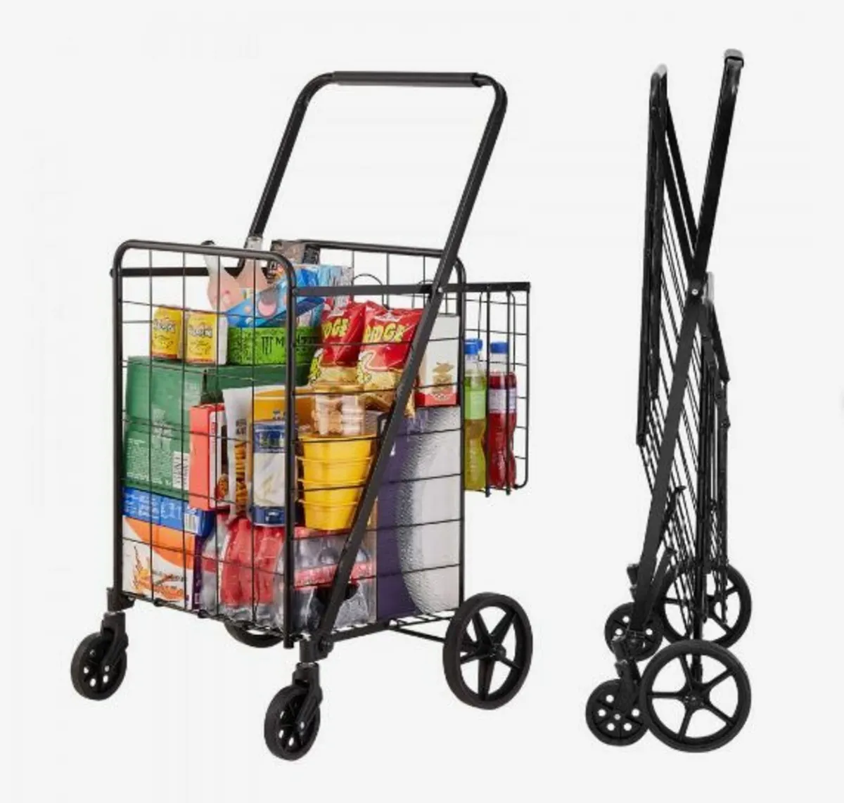 Folding Shopping Cart, Jumbo Grocery Cart - Image 4