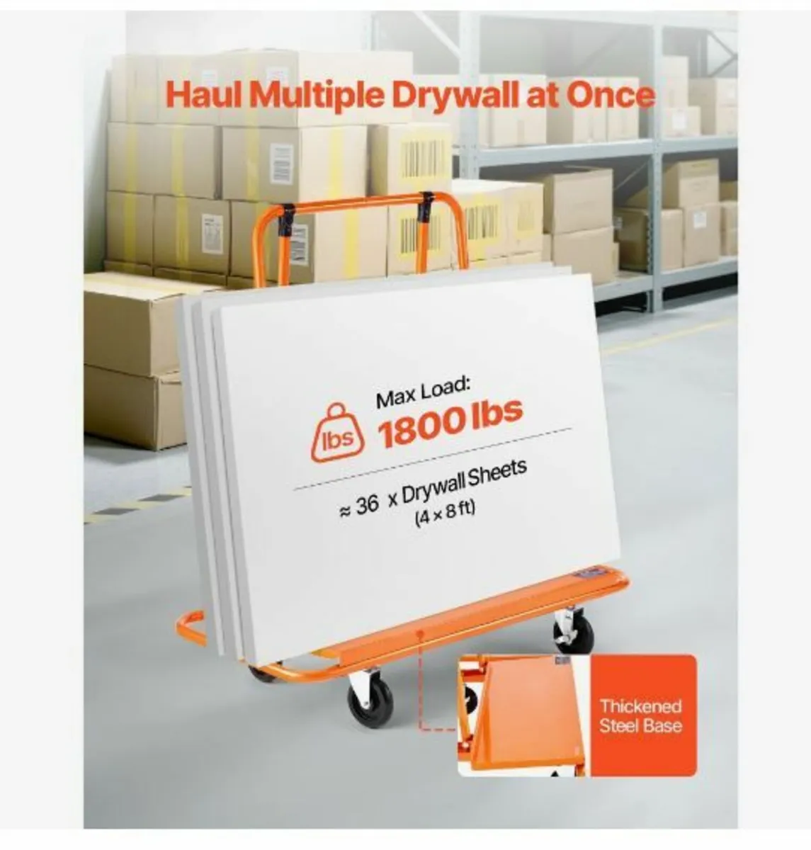 Drywall Cart Dolly, 816 kg Load Capacity - Image 3