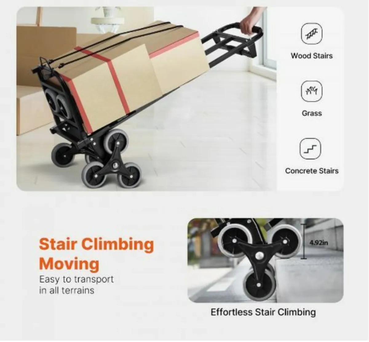 Stair Climbing Cart, 460 lbs Capacity - Image 3