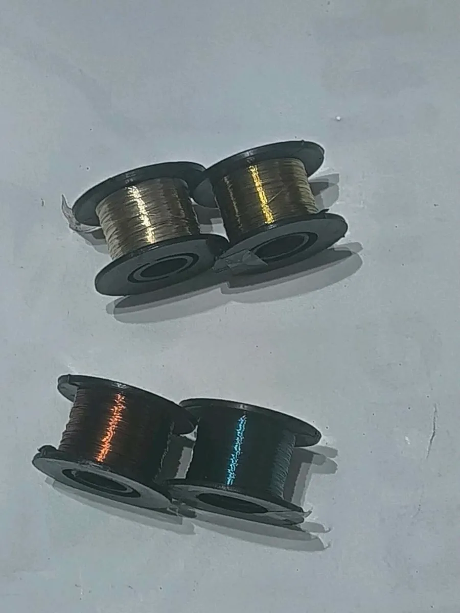 Fly tying fine wire in blue golden silver copper - Image 1