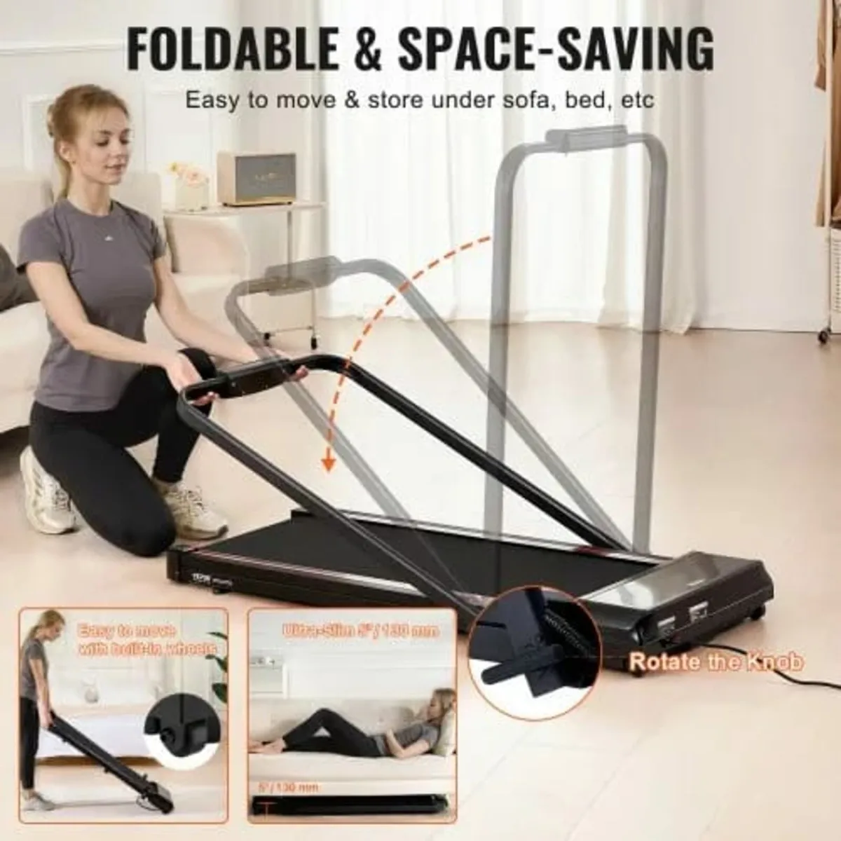 Walking Pad, Under Desk Treadmill for Home Office, - Image 3