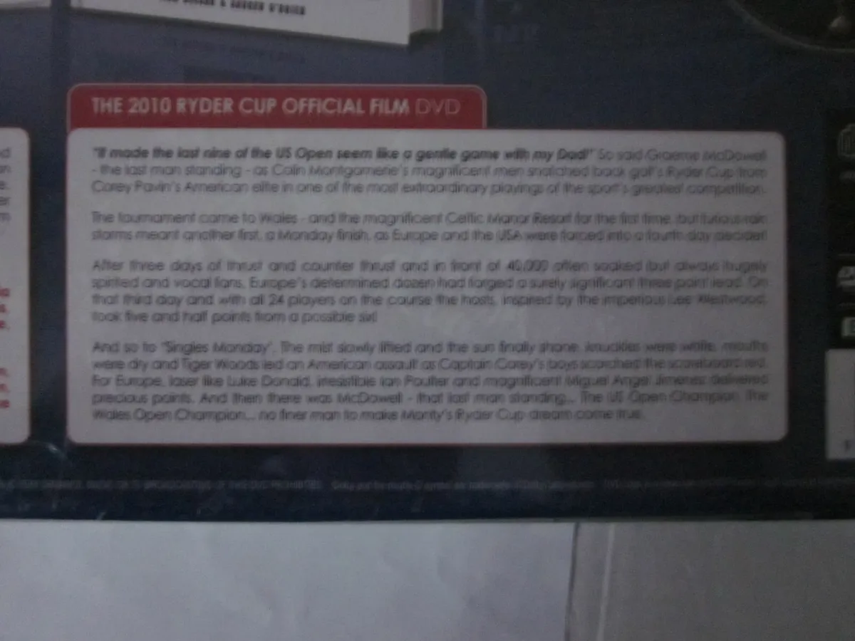 New Ryder Cup Legends  DVD +Book 2010 - Image 3