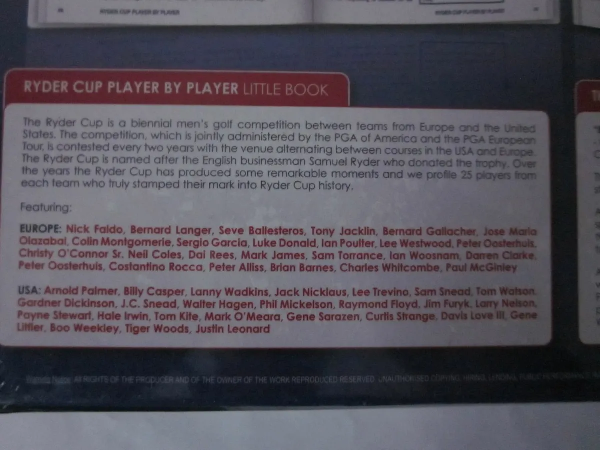 New Ryder Cup Legends  DVD +Book 2010 - Image 4