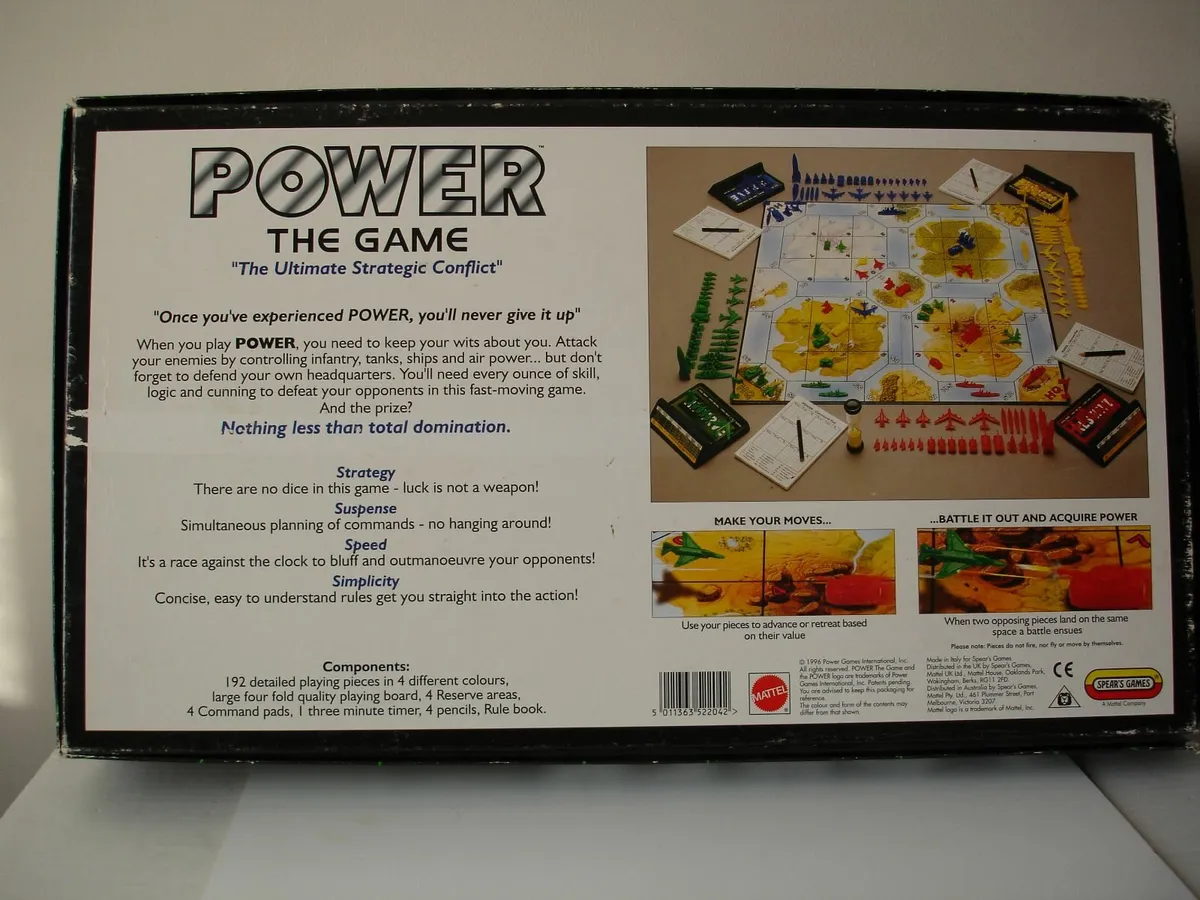 Spears 1996 Power Strategic  War Game Board - Image 2