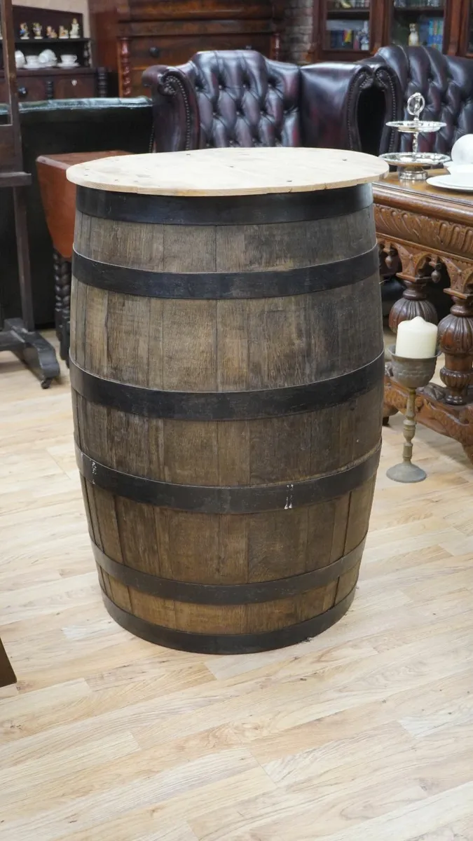 Rustic Barrel Bistro Table - Image 1