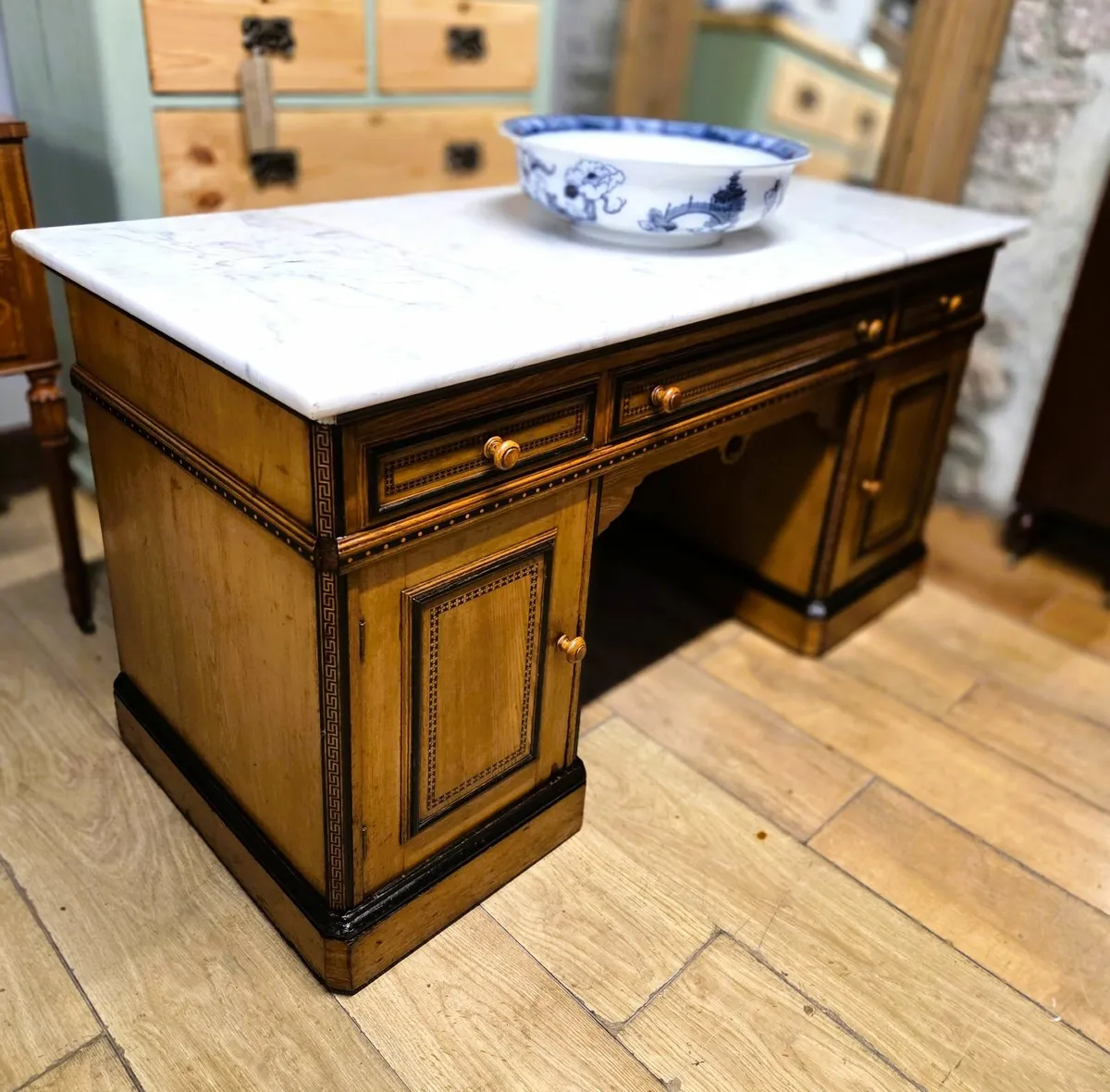 Victorian Ash & Marble Washstand- Circa 1890 - Image 1