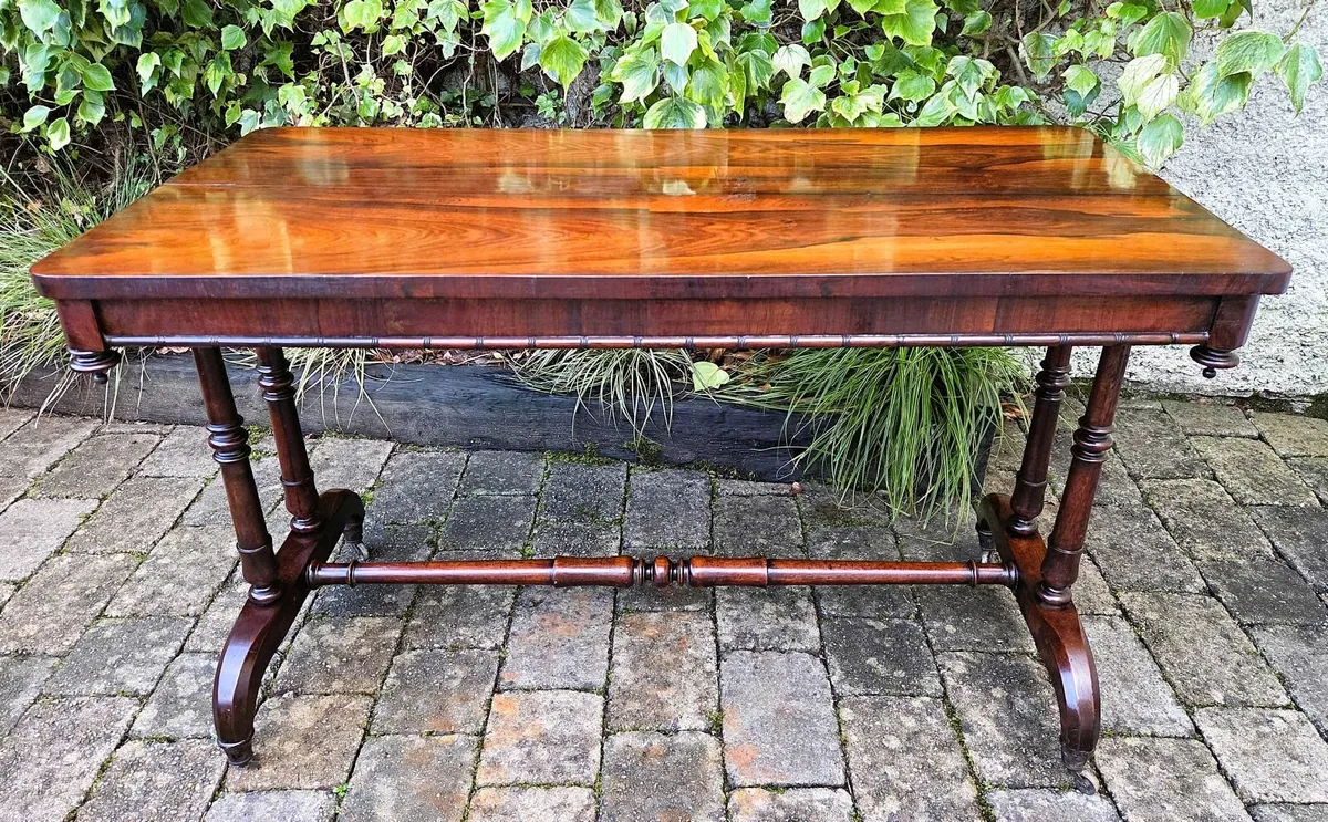 Georgian Rosewood Library Table- Circa 1820 - Image 1