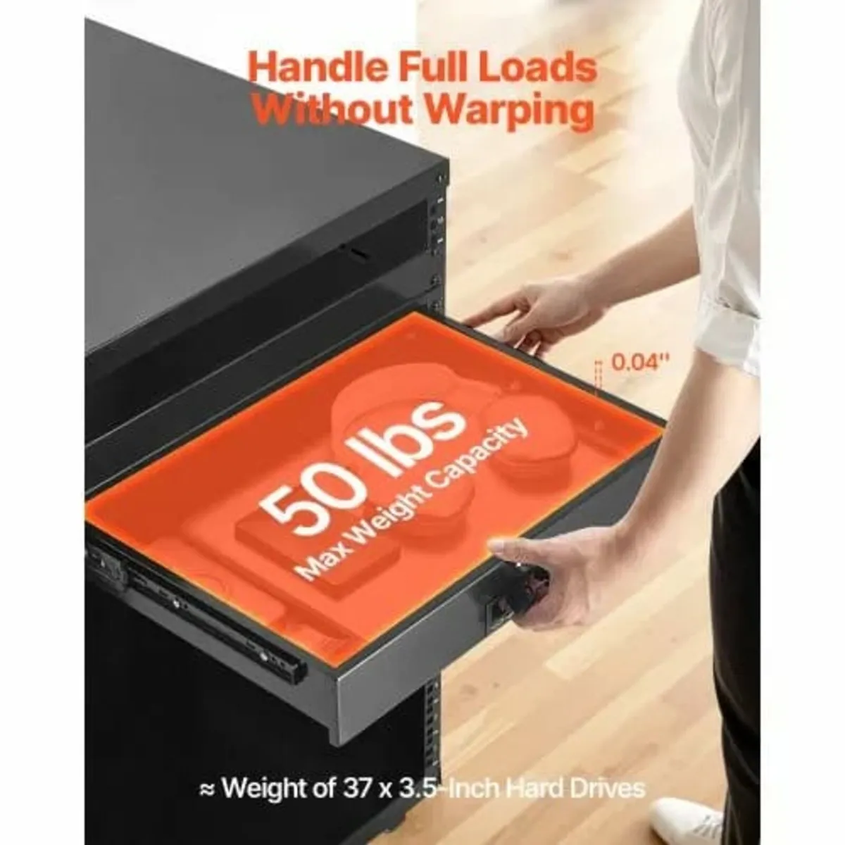 2U Rack Mount Drawer, 22.68 kg Max Load-Bearing, L - Image 3