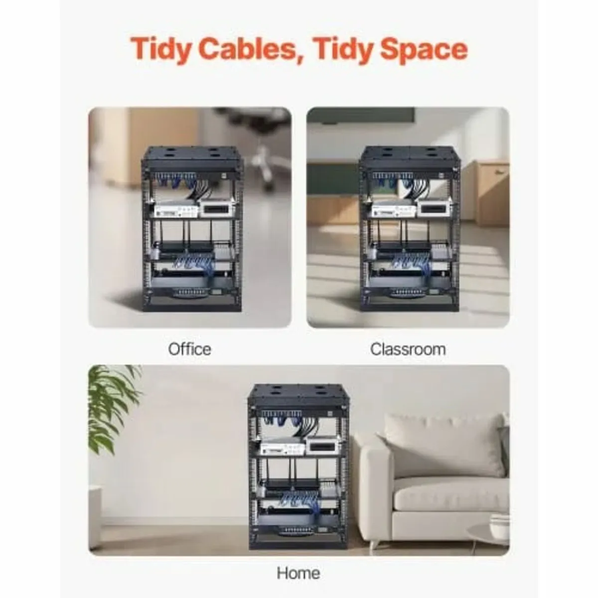 16U Open Frame Network Rack, 585 mm Depth, Wall Mo - Image 4