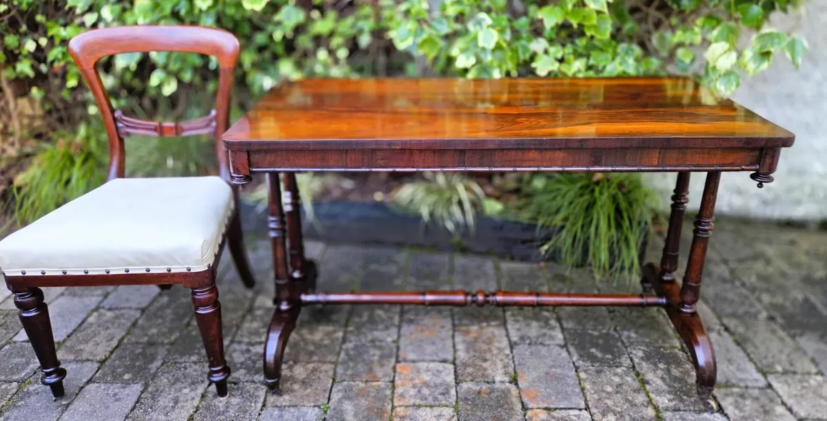 Georgian Rosewood Library Table- Circa 1820 - Image 4