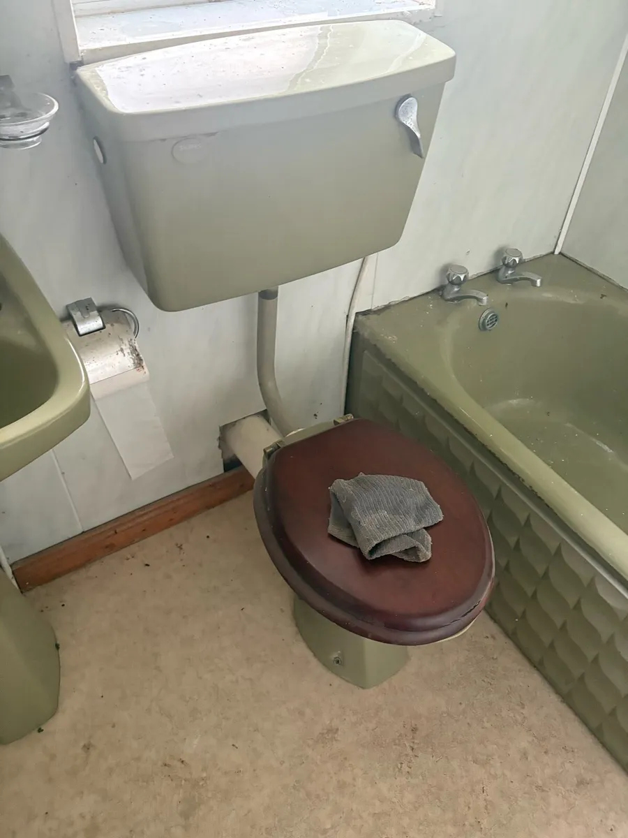 Green Cast Iron Bath, Sink and Toilet - Image 4