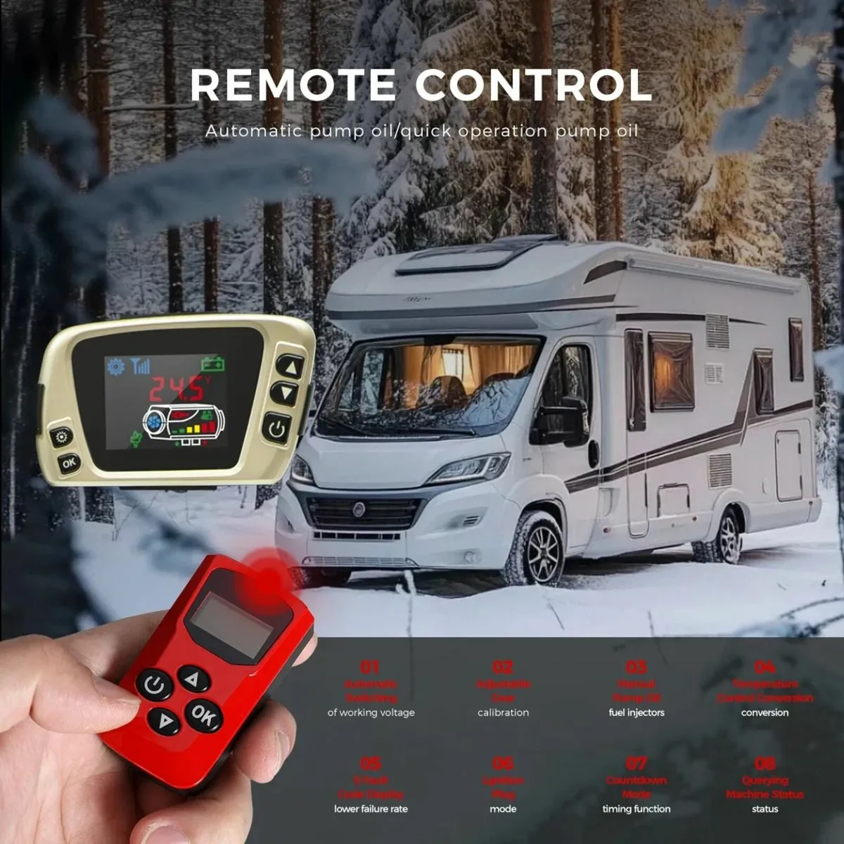 Diesel Heater 5W/8KW 12V Air Heater with Remote - Image 2