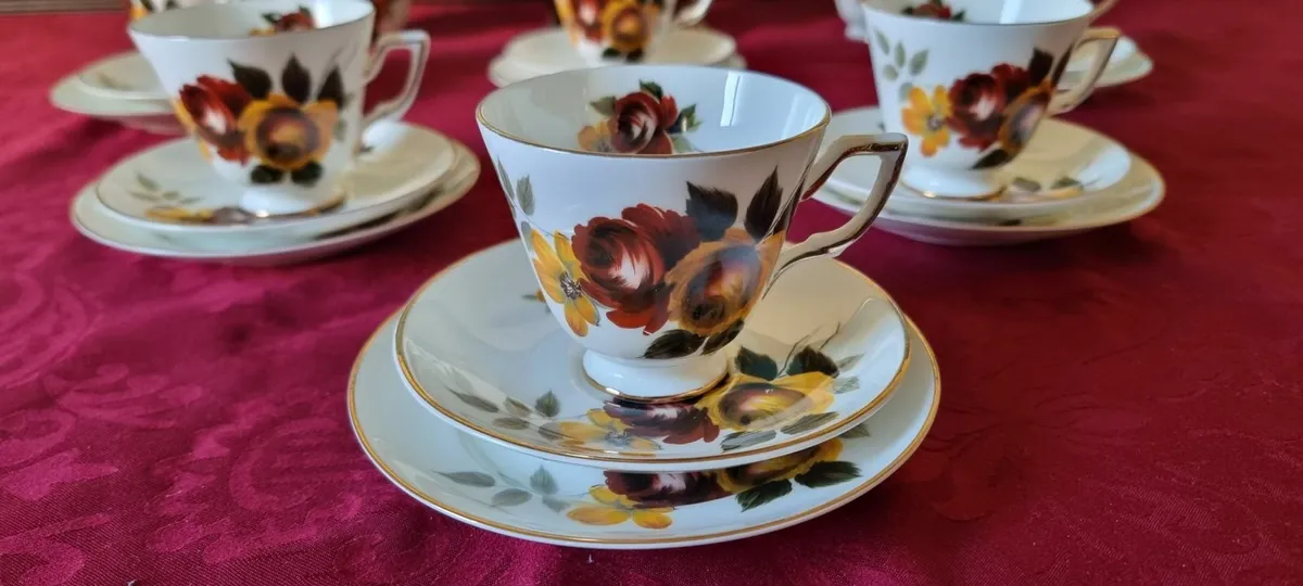 21 Pc. Royal Tara Irish Bone China Floral Tea Set - Image 2
