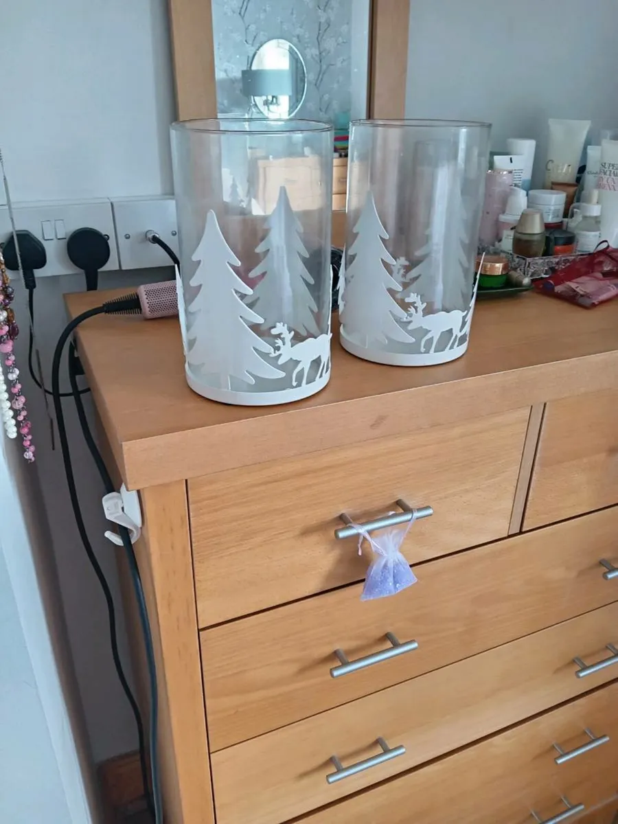 Christmas hurricane vases