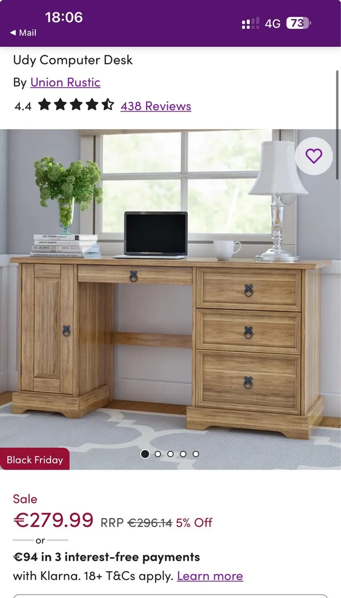 Oak Office/Computer Desk - Image 4