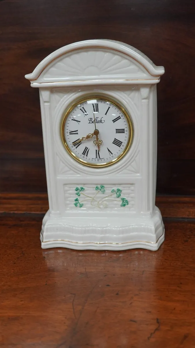 Belleek “Slenveigh” Shamrock Mantel Clock - Image 1