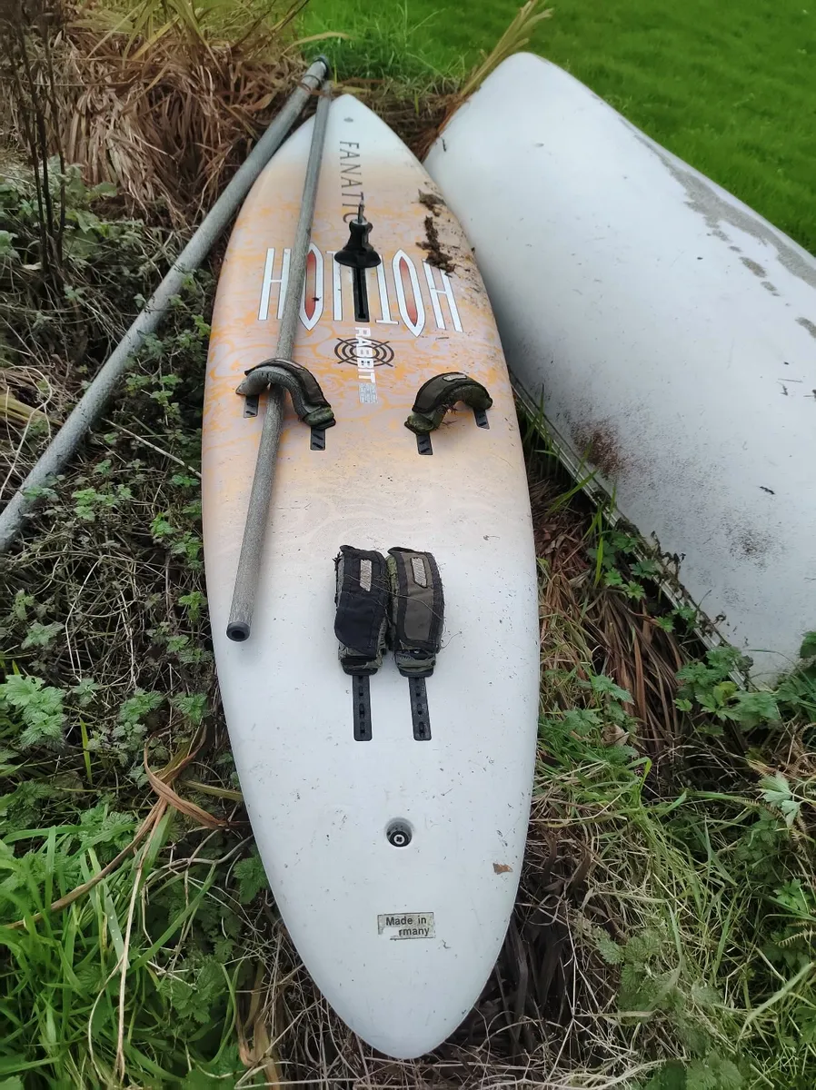 Fanatic windsurfer and three sails