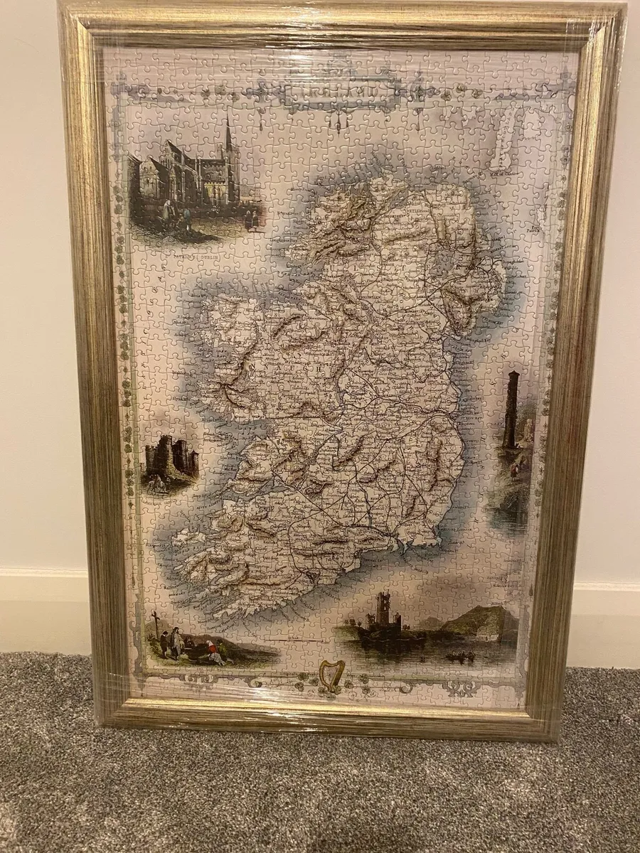 Framed 1000 piece jigsaw map of Ireland - Image 1