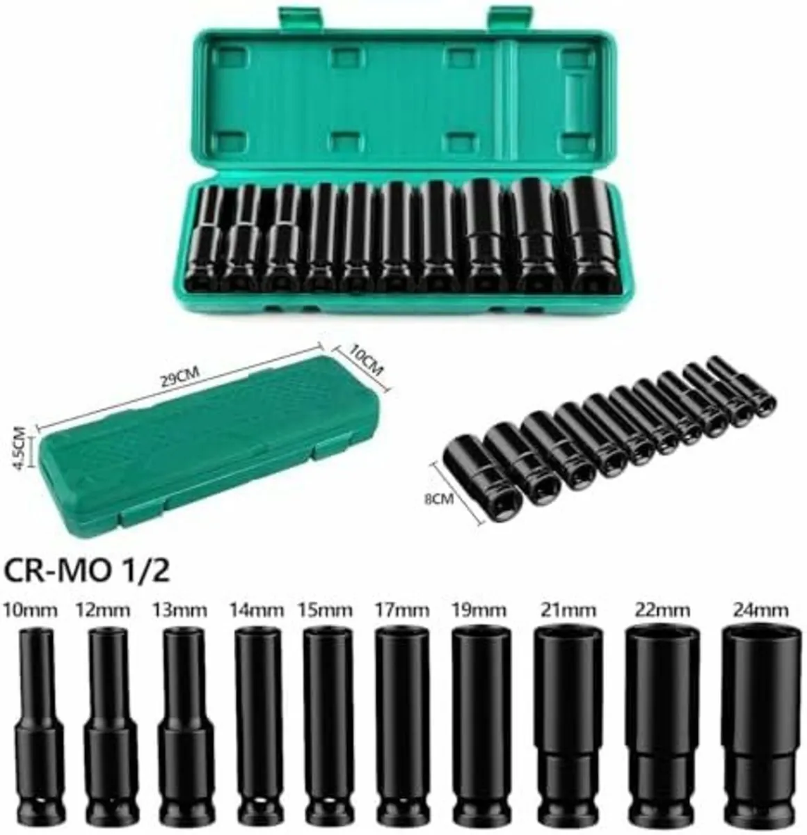 CR-MO 1/2 drive impact socket set - Image 2