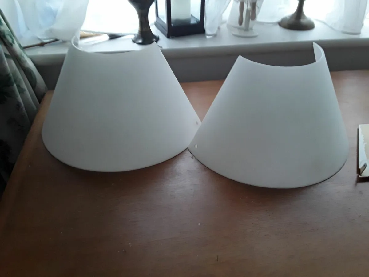 2  small glass wall lights - Image 1