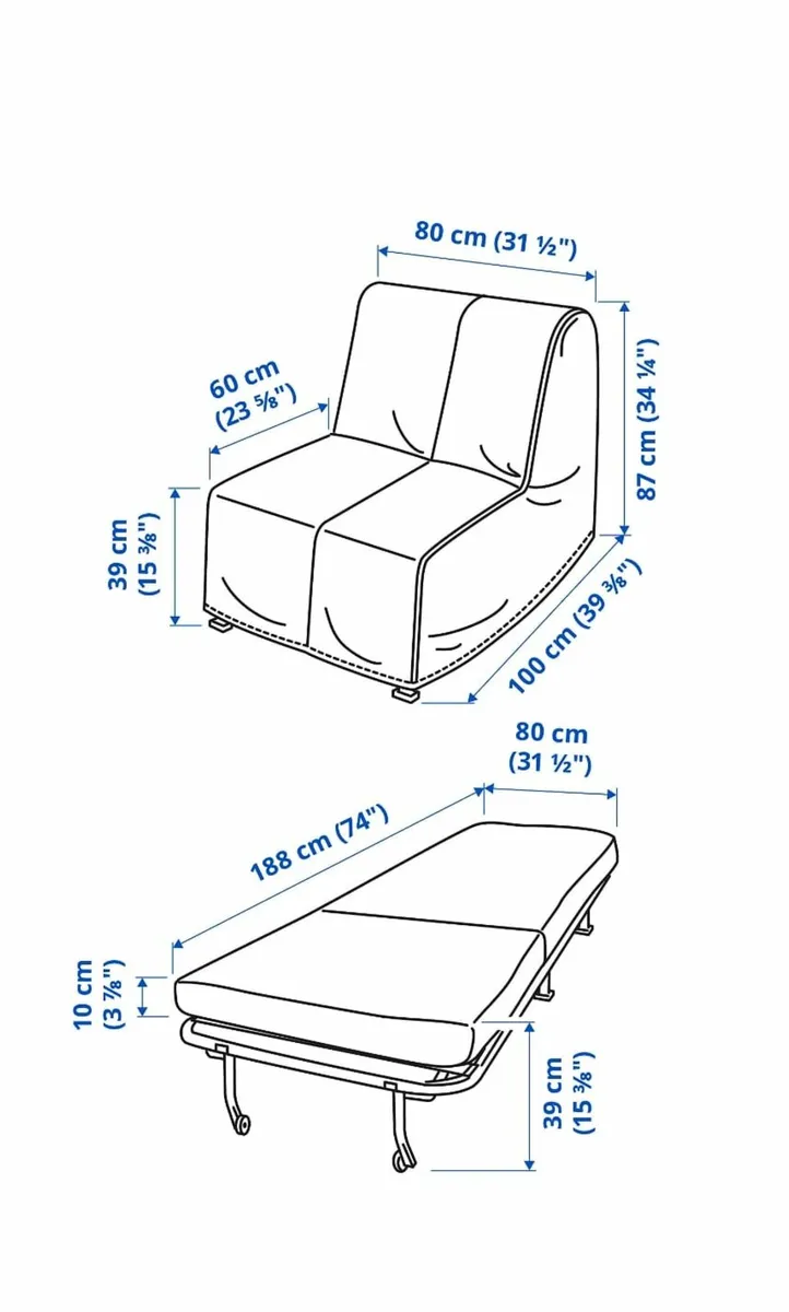 IKEA Lycksele Chair Bed - Image 3