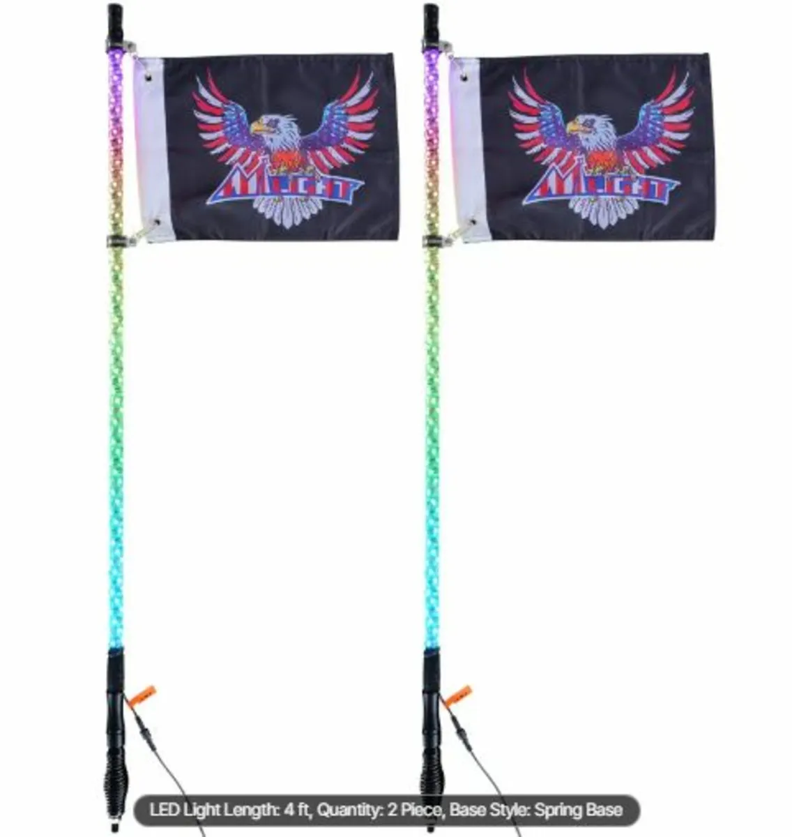 2 PCS 4 FT Whip Light with Spring Base, Led Whip - Image 2