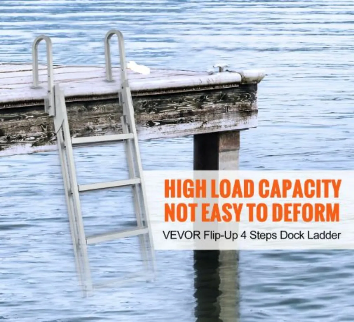 Dock Ladder Flip Up 4 Steps, 159 kg Load Capacity, - Image 2