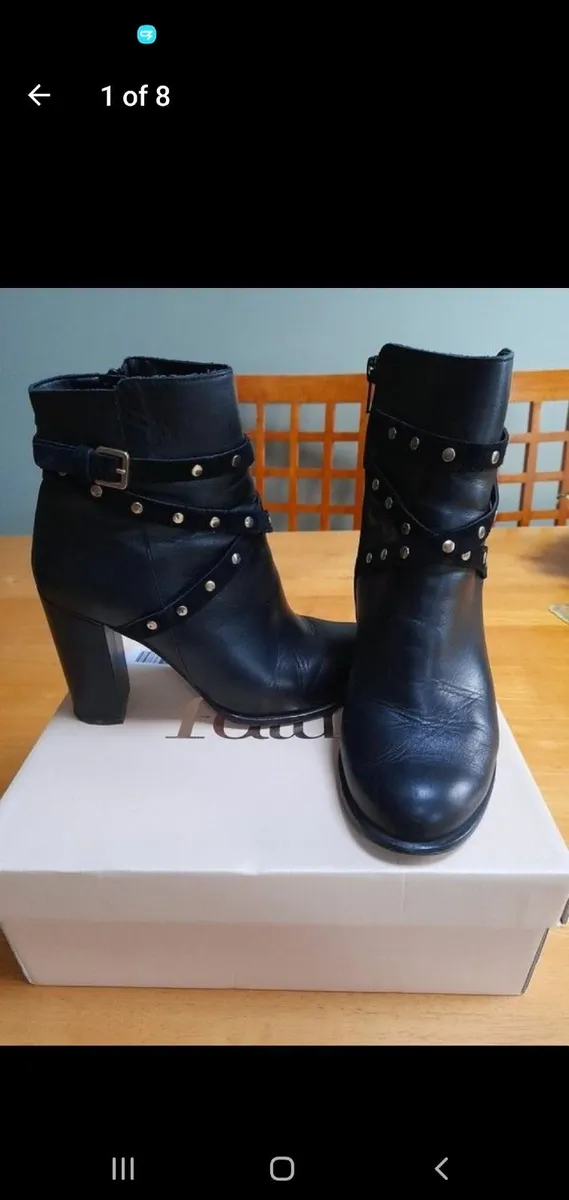 Black leather ankle boots studded 6 - Image 4