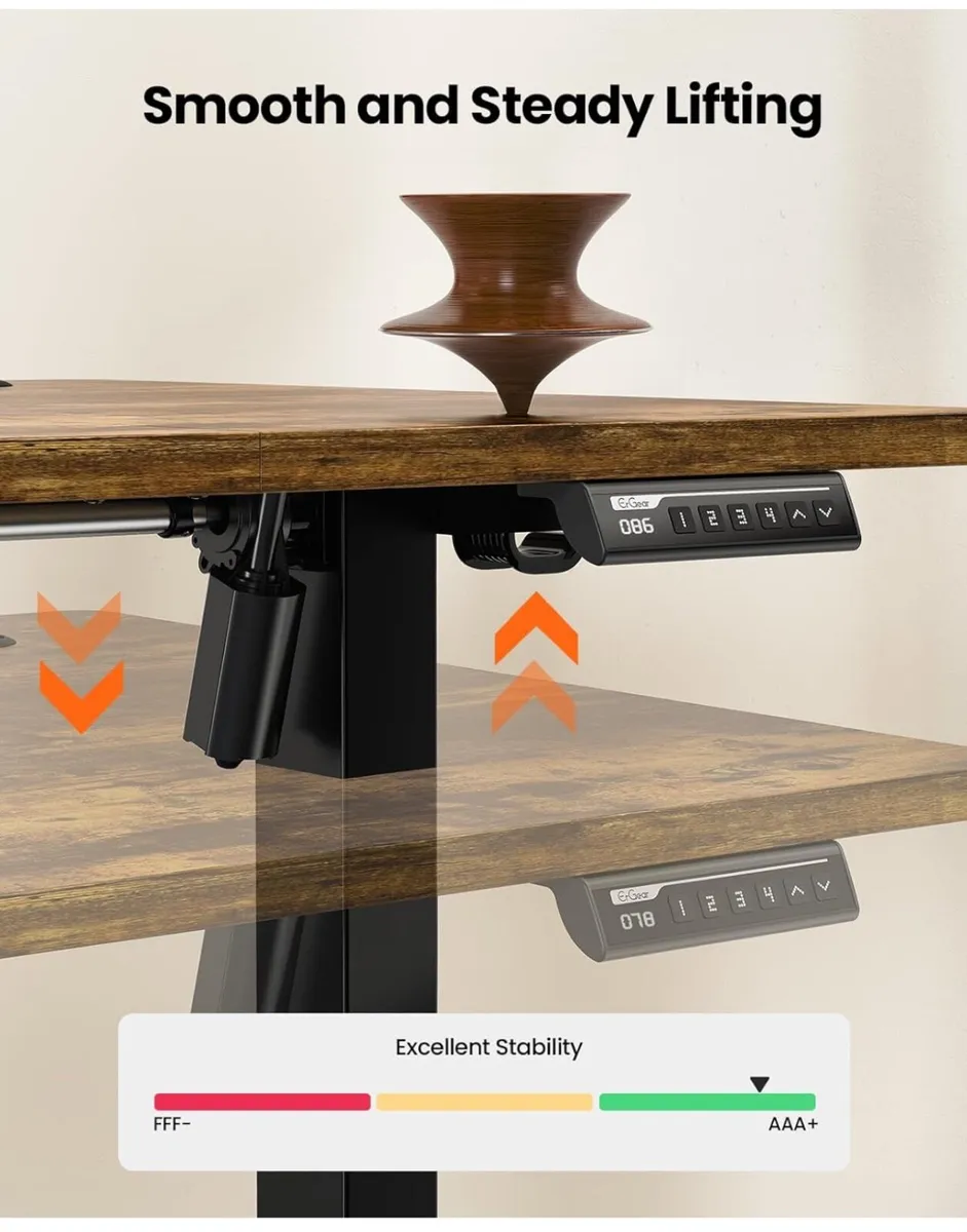 Electric Standing Desk Height Adjustable 120 x 60c - Image 2