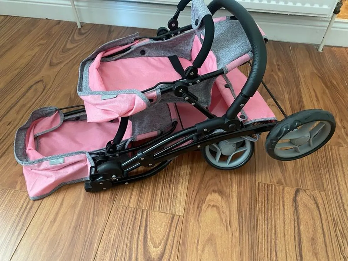 Girls Pink SilverCross Dolls Buggy - Image 1