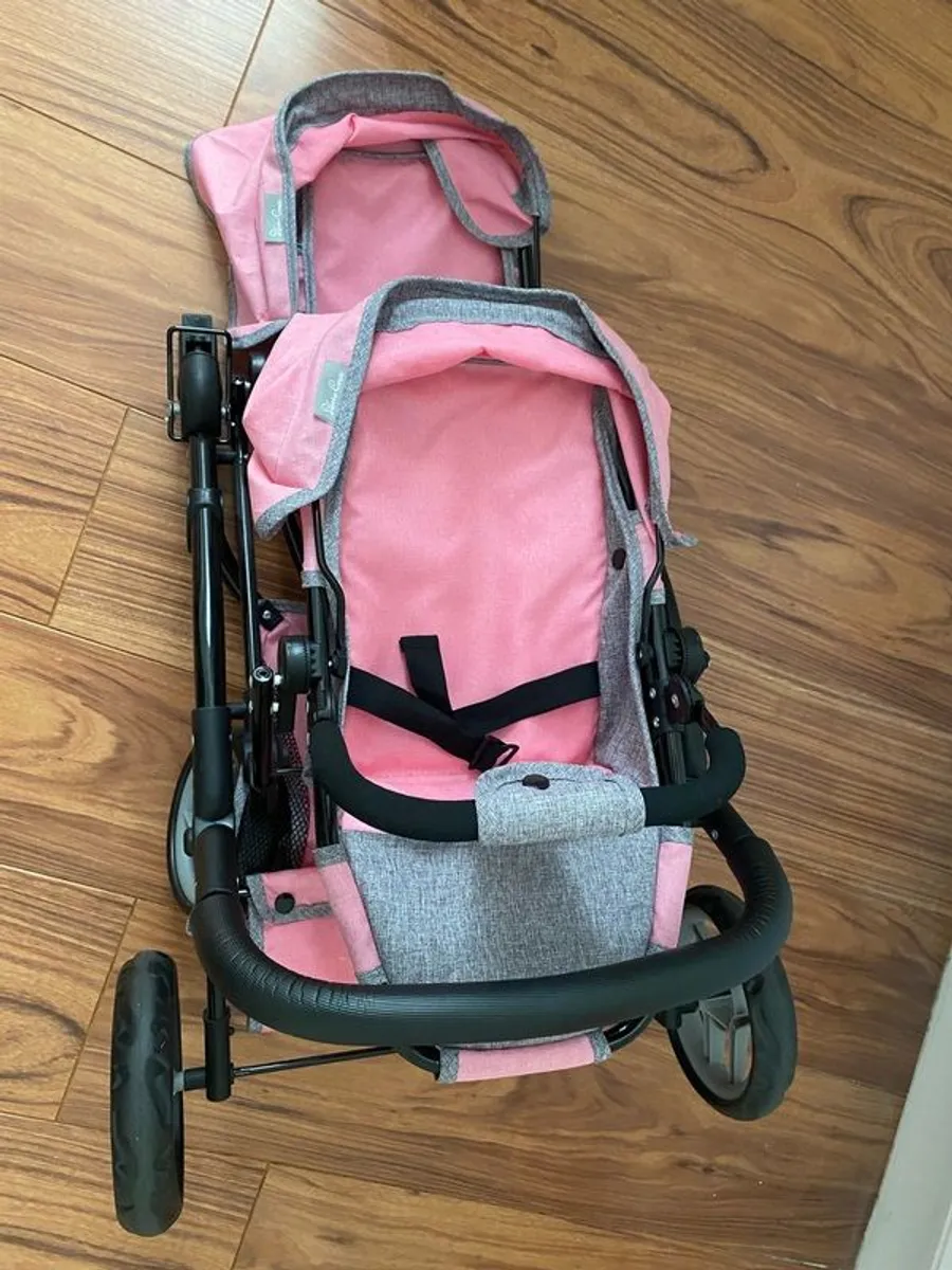 Girls Pink SilverCross Dolls Buggy - Image 2