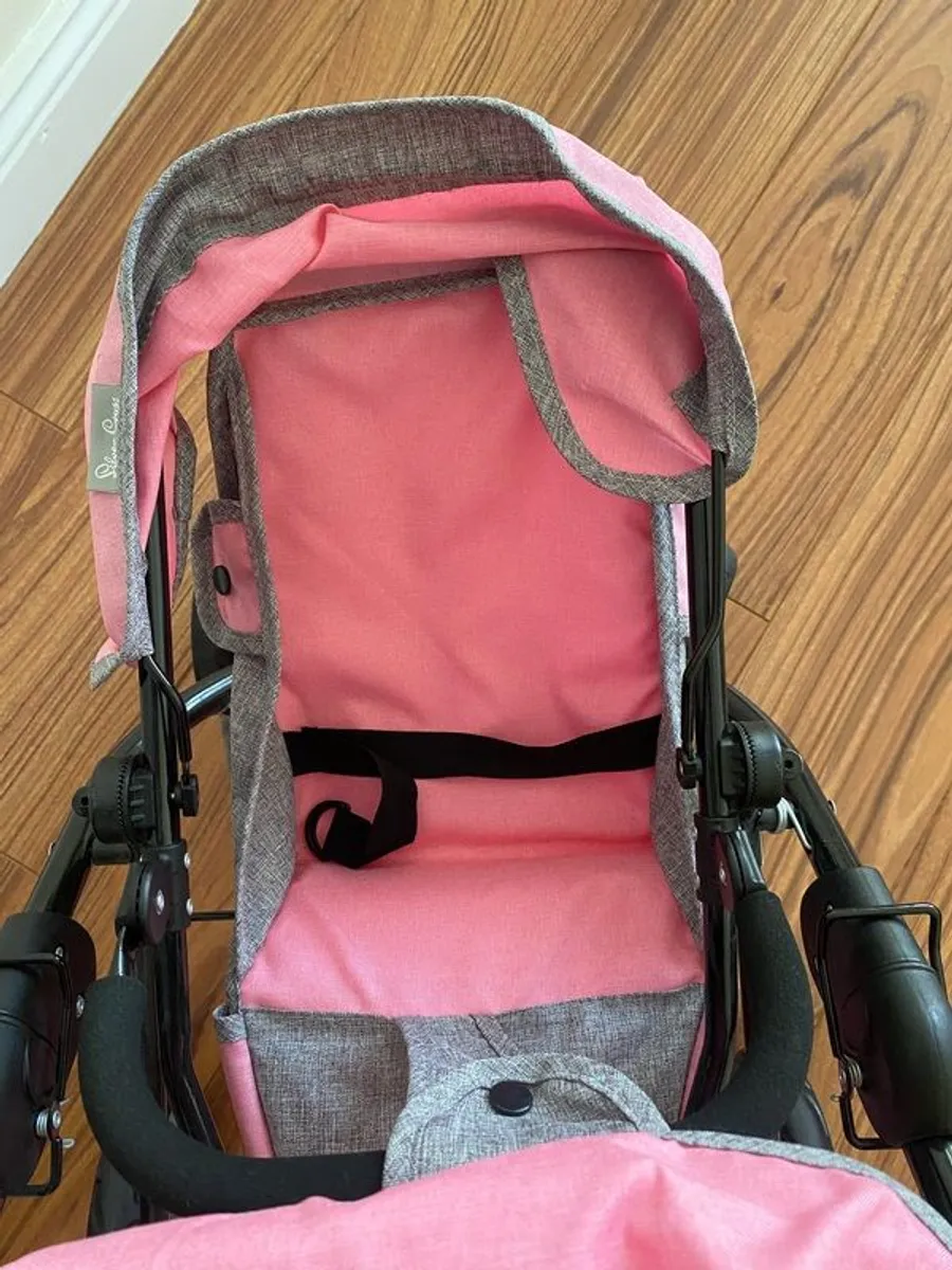 Girls Pink SilverCross Dolls Buggy - Image 3