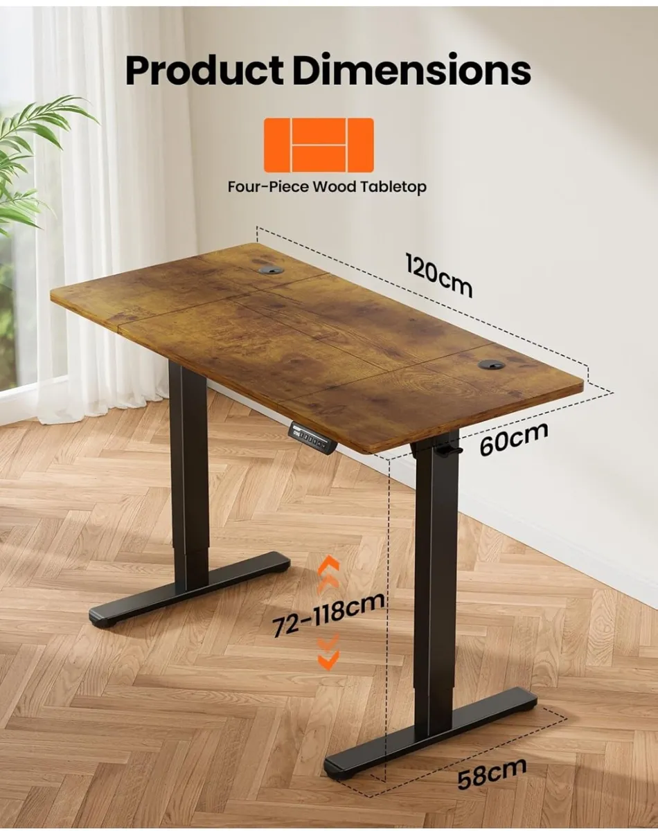 Electric Standing Desk Height Adjustable 120 x 60c - Image 1