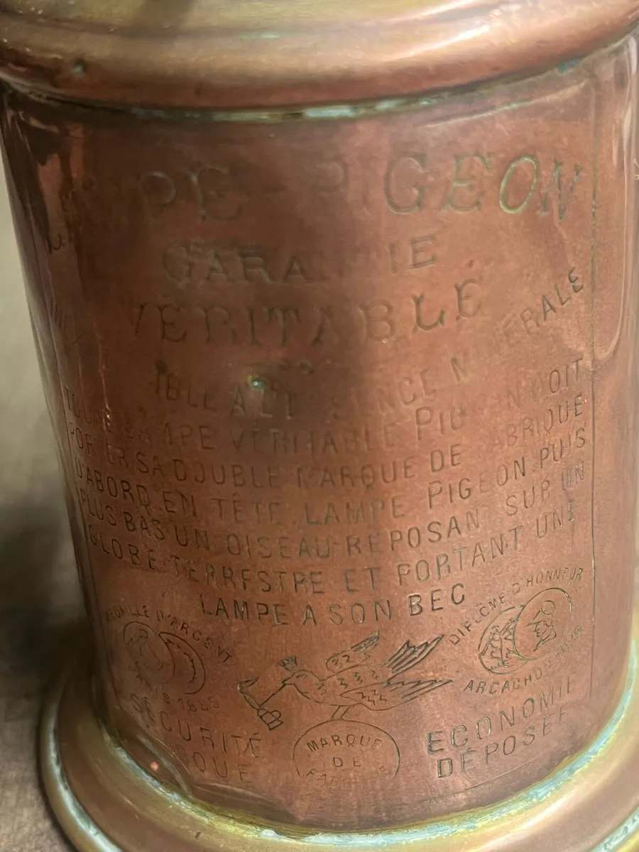 Antique French Pigeon Lamp - Image 2