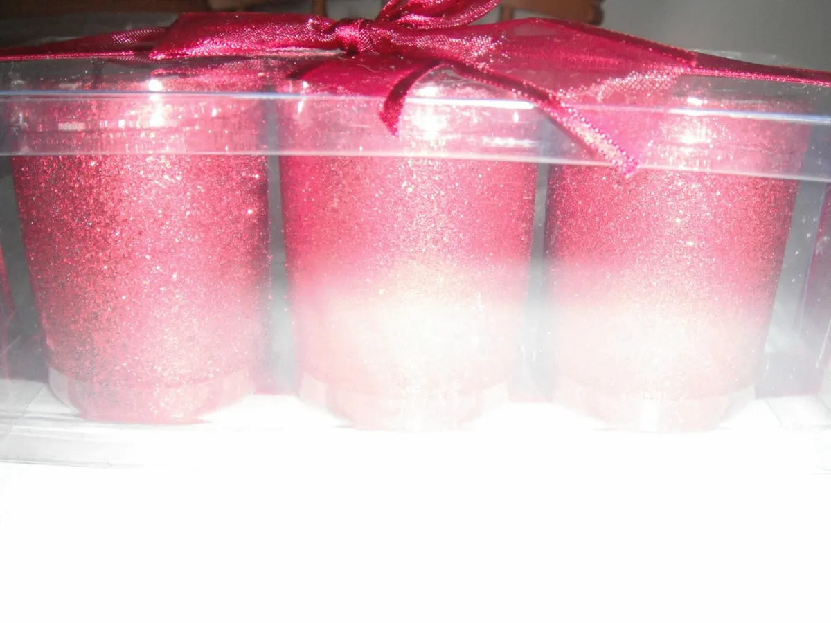 Set of Red Candles in Holders for Sale - Image 2