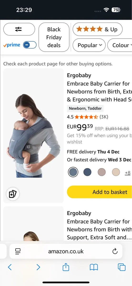 Ergobaby Embrace Baby Carrier - Image 2