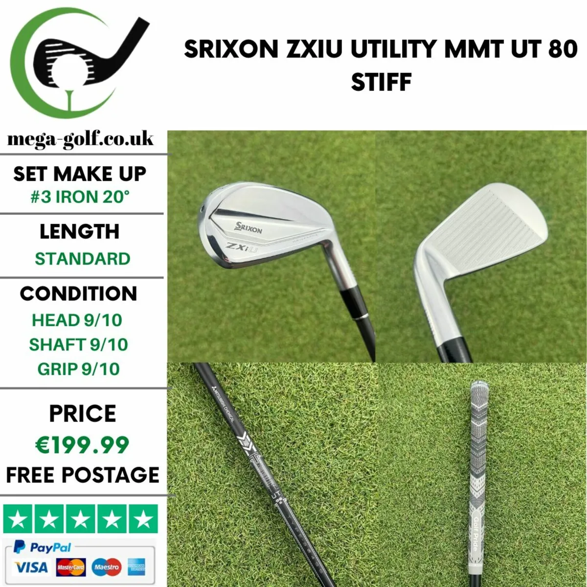 Srixon ZXiU Utility #3 Iron 20° / MMT UT 80 Stiff - Image 1