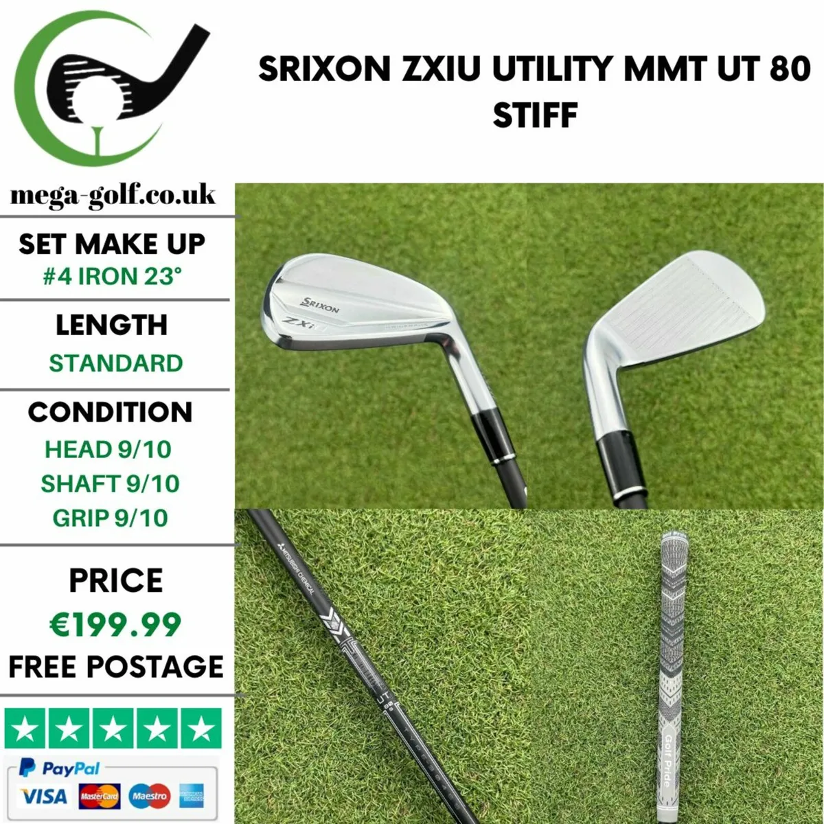 Srixon ZXiU Utility #4 Iron 23° / MMT UT 80 Stiff - Image 1