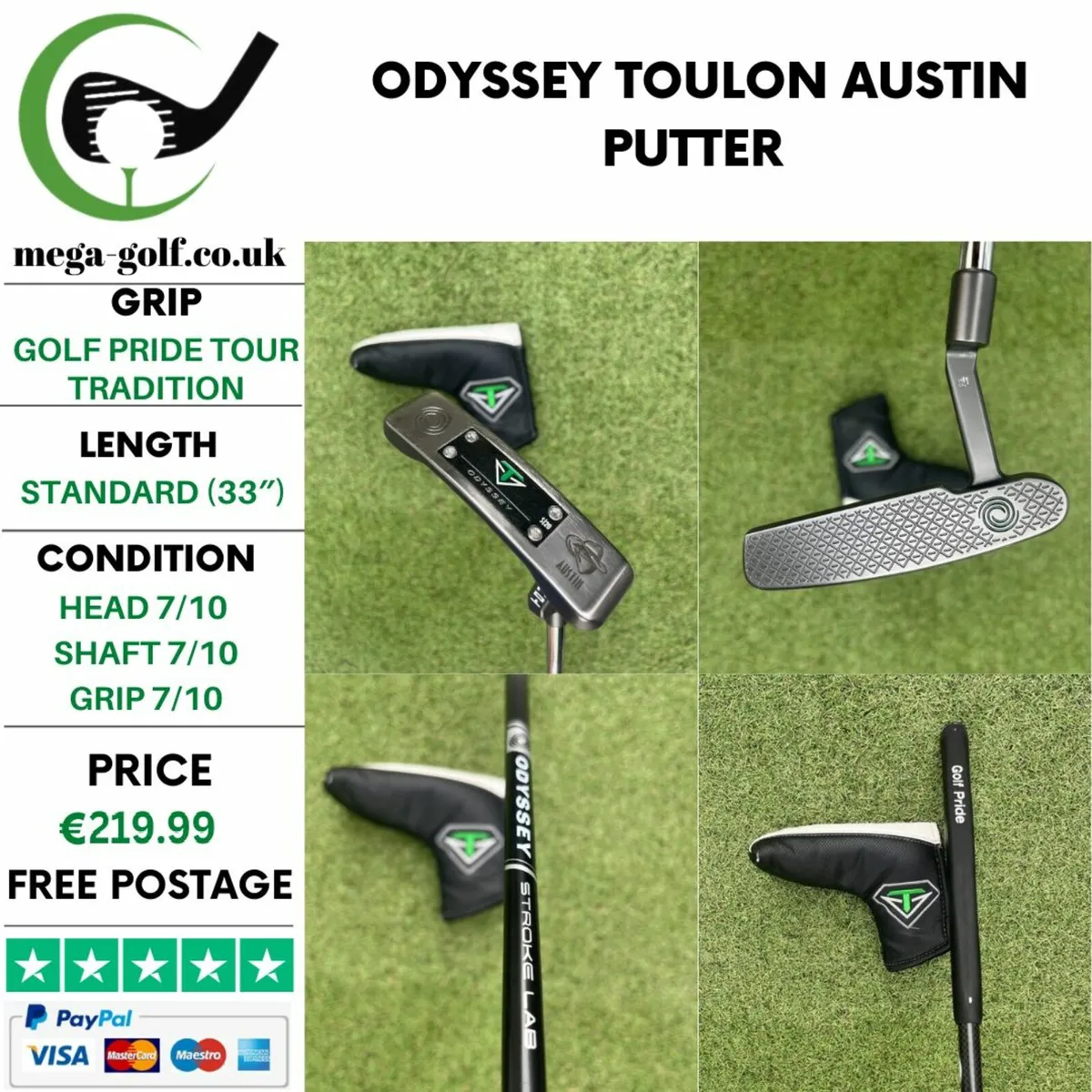 Odyssey Toulon Austin Putter / 33″ - Image 1