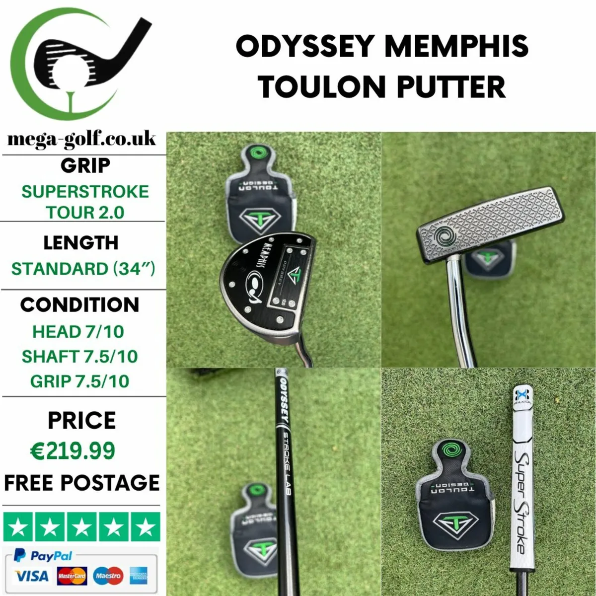 Odyssey Memphis Toulon Putter / 34″ - Image 1